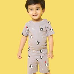 Orange Sugar Unisex Kids Printed T-shirt with Shorts-18