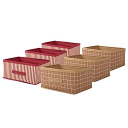 Kuber Industries Beige & Pink 6 Pieces Printed Multi-Utility Organisers-14