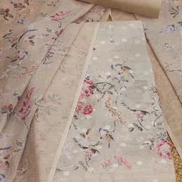 Soch Botanical Printed Sequinned Linen Unstitched Dress Material-image-61