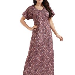 NIGHT QUEEN Women Printed Maxi Nightdress-image-57