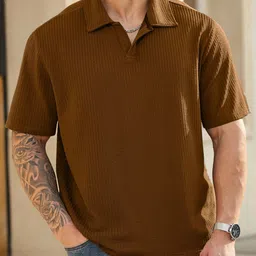 RAHI TRENDZ Men Self Design Polo Collar T-shirt-picture-6