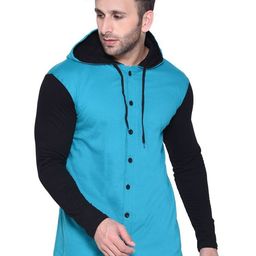 Blisstone Men Colourblocked Hooded Slim Fit T-shirt-image-93