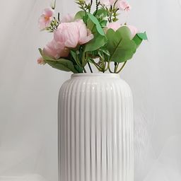 Art Street White Ribbed Ceramic FlowerVases-image-70