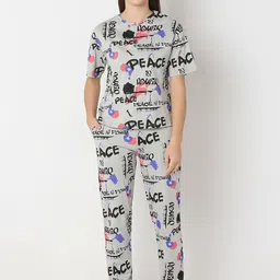 Juliet Women Typography Printed Night suit-41