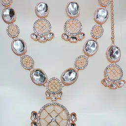 VATSALYA creation Women White Jewellery Set-image-84