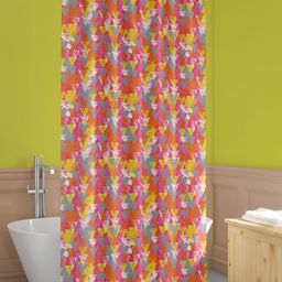 ArtzFolio Yellow & Pink Printed Waterproof Shower Curtain-image-75