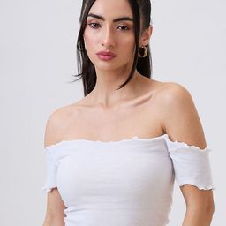SZN Women Off-Shoulder Bardot Crop Top-image-91