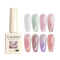 CANNI Set Of 8 Hema Free Gel Polish-9 ml Each-Pink Planet Cat Eye -13031Bk-21