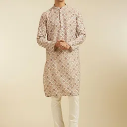 Diwas by Manyavar Floral Printed & Chikankari Embroidered Straight Kurta-image-94