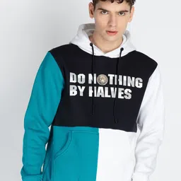 Status Quo Men Colourblocked Hood Cotton Pullover Sweatshirt-image-49