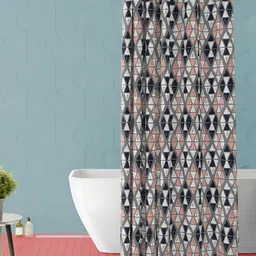 ArtzFolio Peach & White Printed Waterproof Shower Curtains-image-81
