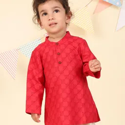 Fabindia Boys Geometric Woven Design Festive Straight Kurta-image-35