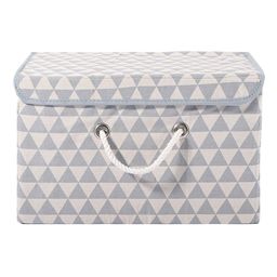 Kuber Industries Grey Triangle Printed Pure Cotton Multipurpose Medium Storage Organisers image 3
