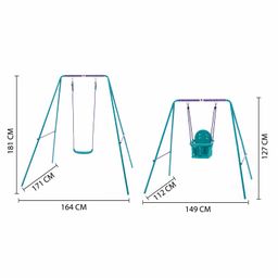 Plum 2 in 1 Metal Swing Set - Grey Green-25