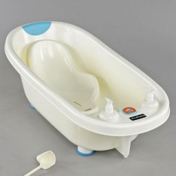 Babyhug Large Size Baby Bath Tub & Bath Sling With Bathing Mug - Blue-20