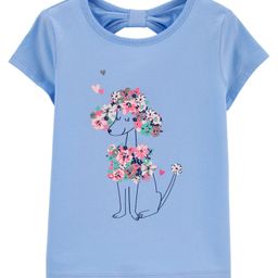 Carter's Floral Poodle Bow Back Jersey Tee - Blue-image-95