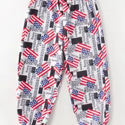 Kookie Kids Full Length Lounge Pant Flag Print - Red-picture-26