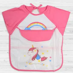 Yellow Bee Unicorn Print Bib - Pink-picture-9