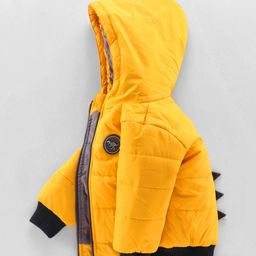 Babyhug Full Sleeves Hooded Padded Jacket - Yellow-image-19