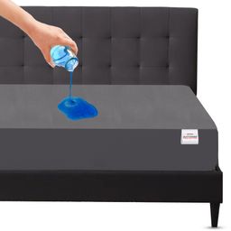 Mattress Protector Water Proof Breathable Stretchable Fitted 78 x 48 Inch for Twin Bed Divan Bed with Elastic Strap Water Resistant Ultra Soft Hypoallergenic Bed Cover - Grey-image-90