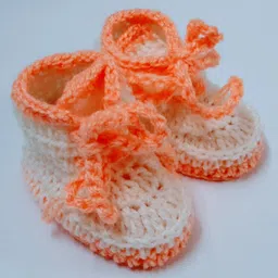 Knits & Knots Solid Colour Booties - Cream & Orange-picture-19