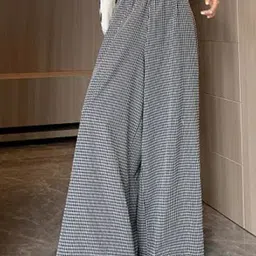 Outzidr Women Printed Relaxed High-Rise Pleated Trousers-image-97
