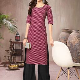 Ethnic basket Women Multicoloured Poly Crepe Kurta Sets-picture-7