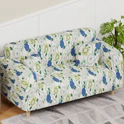 Lukzer Multicoloured Printed Polyester 1 Piece Sofa Cover With Arms-image-86