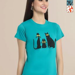 Mast & Harbour Women Typography 3 Printed Applique T-shirt-image-51