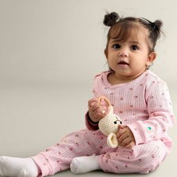 My Milestones Infant Girls Printed Long Sleeves 2-Way Zipper Romper-20