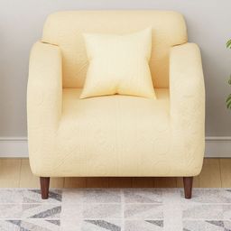 Myntra Elegant Homes Yellow Jacquard 1 Piece Sofa Cover With Arms-image-92