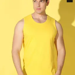 WOOSTRO 2-Pcs Odour-Free Combed Cotton Innerwear Vests VWS26(PLAIN YELLOW)(RUN BLACK)-image-99