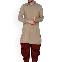 VEERA PARIDHAAN Men Angrakha Kurta with Dhoti Pants-picture-20