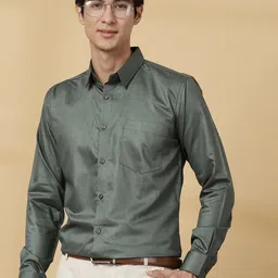 Majestic Man Men Modern Spread Collar Solid Poly Silk Slim Fit Formal Shirt-image-82