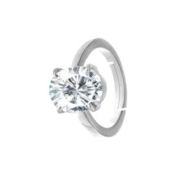 GenZcomplex Silver-Plated Brass Zircon Finger Ring-image-91