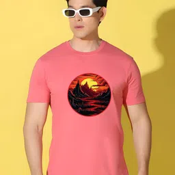 KaamBhari Graphic Printed Round Neck Regular Fit Cotton T-shirt-picture-1