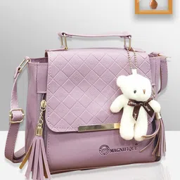 CANDY BAGS Women Textured Crossbody Tasselled Satchel Bag-image-89