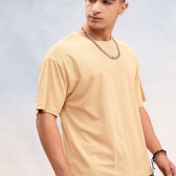 HIGHLANDER Men Brand Logo Printed Round Neck Oversized T-shirt-image-38
