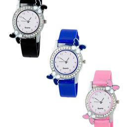 THE SHOPOHOLIC Girls Pack Of 3 Embellished Dial Analogue Watch Butterfly-B-B-P-image-38