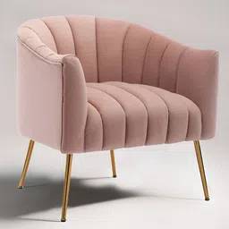 nestroots Pink & Gold Toned Wooden & Velvet Lounge Chair-image-89