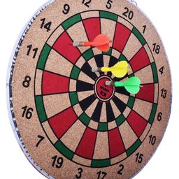 Muren Wooden Dart Board Game With 3 Darts - Multicolor image 2