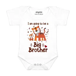 Arvesa I am going to Be Big Brother Printed Bodusuit-image-89