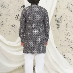 Aj DEZInES Boys Embroidered Regular Sequinned Kurta with Pyjamas image 2