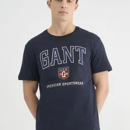 GANT Men Typography Printed Round Neck Cotton T-shirt-image-20