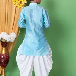 Cae Boys Embroidered Regular Sequinned Dupion Silk Kurta with Patiala image 5