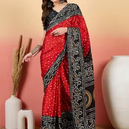 Sangria Bandhani Printed Saree With Blouse-image-33
