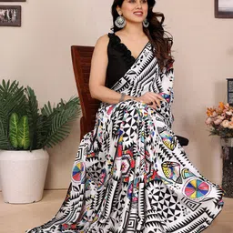 AMRUTKALA SAREES Geometric Printed Leheriya Saree image 5