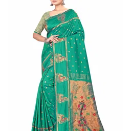 shree krishna fashion Woven Design Zari Banarasi Saree-image-87