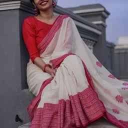 AQUILIQ Red Silk Cotton Sarees-image-79