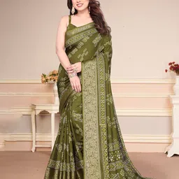 SUPERLAXMI Bandhani Print Zari Bandhani Saree-picture-11